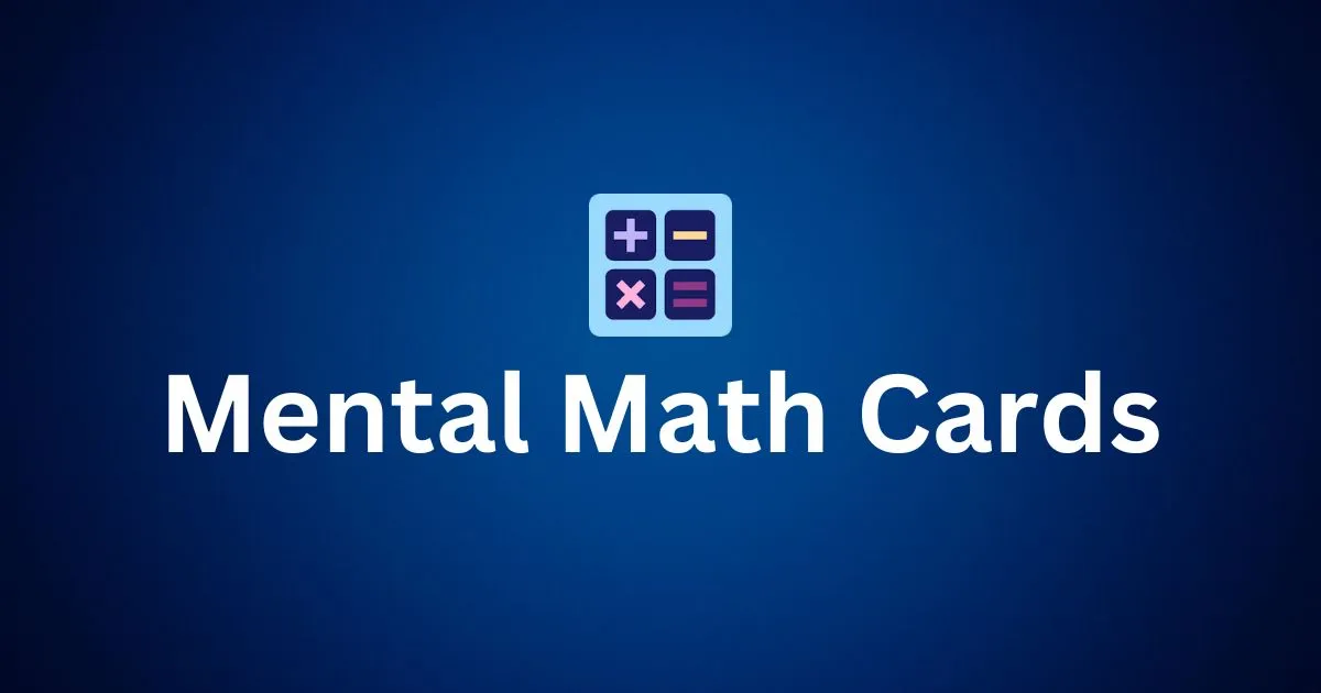 Mental Math Cards - Best Math Learning Apps