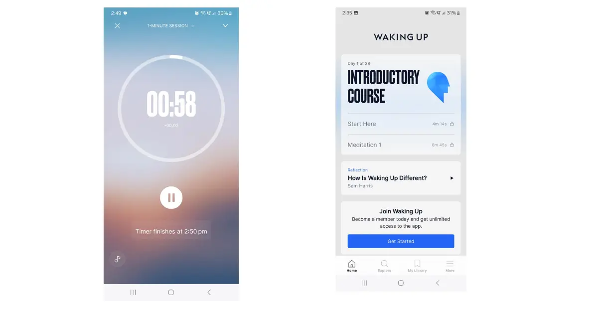 Waking Up App Review - Meditation Timer